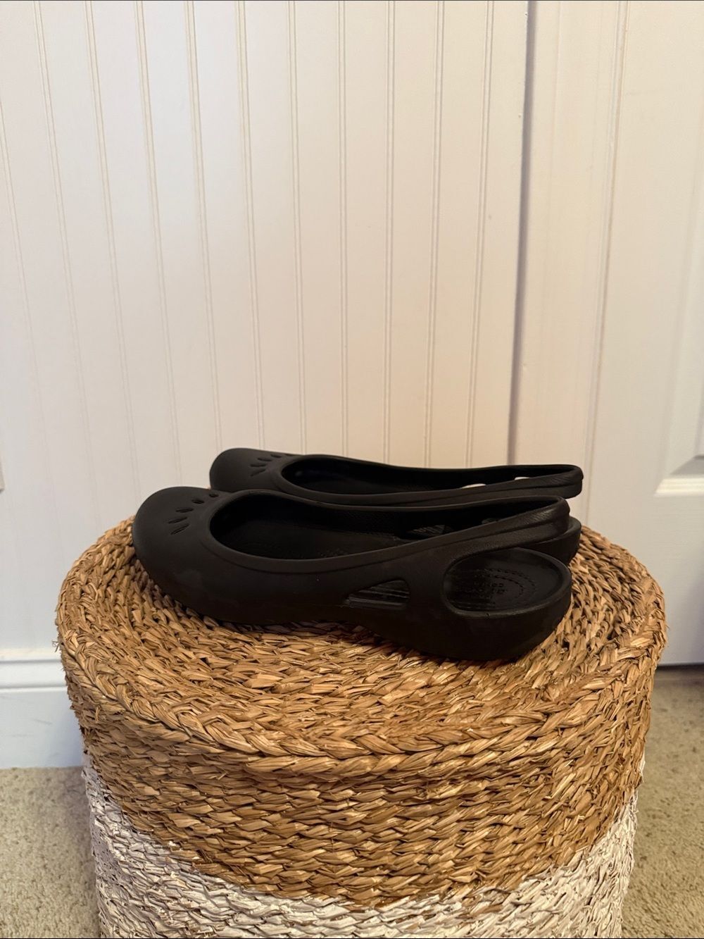 Women’s Crocs Black Slingback Casual Ballet Flats - Picture 7 of 8